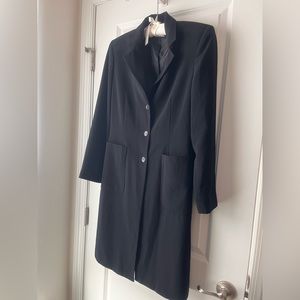 Stylish long black blazer for the office or cocktail hour